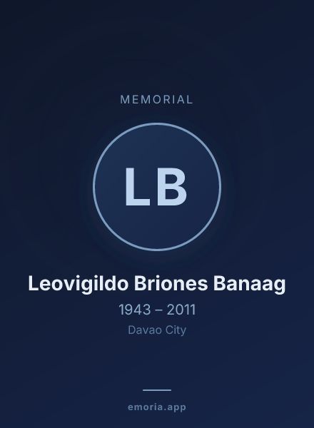 Memorial portrait of Leovigildo Briones Banaag