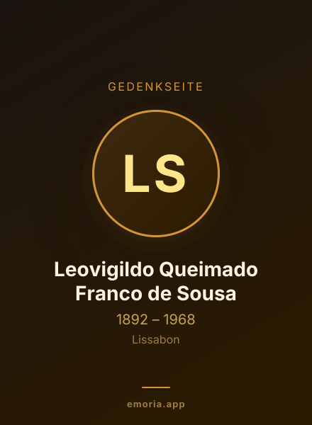 Gedenkportrait von Leovigildo Queimado Franco de Sousa