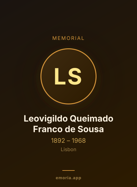 Memorial portrait of Leovigildo Queimado Franco de Sousa