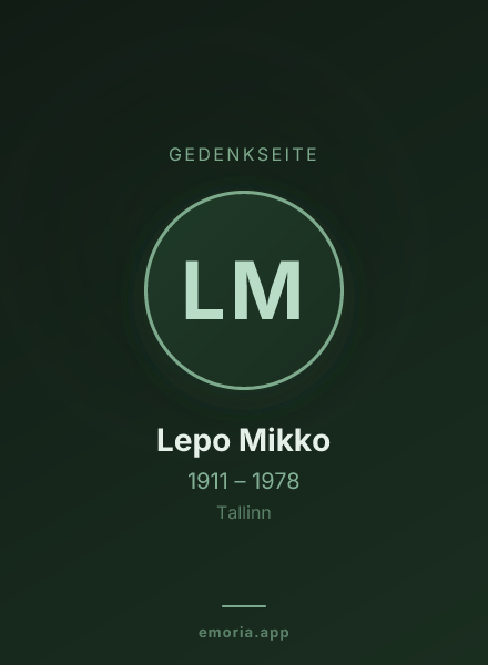 Gedenkportrait von Lepo Mikko