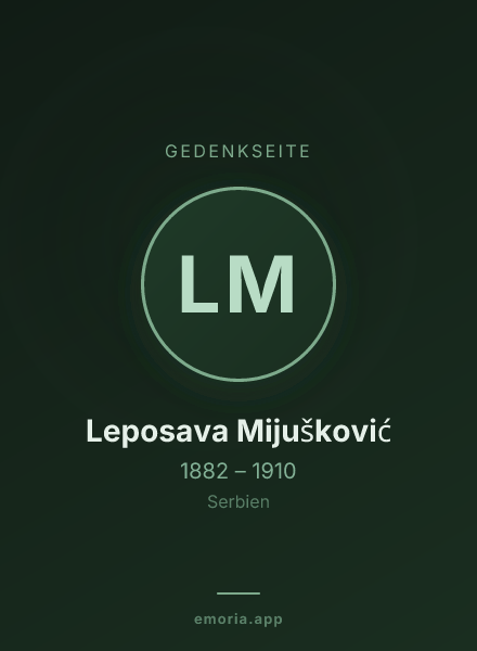 Gedenkportrait von Leposava Mijušković