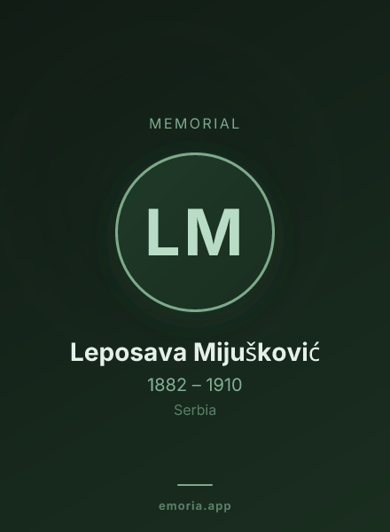 Memorial portrait of Leposava Mijušković