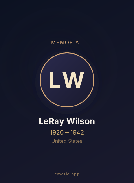 Memorial portrait of LeRay Wilson