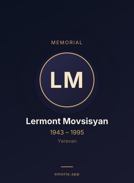Memorial portrait of Lermont Movsisyan