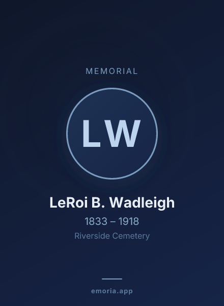 Memorial portrait of LeRoi B. Wadleigh