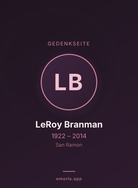 Gedenkportrait von LeRoy Branman