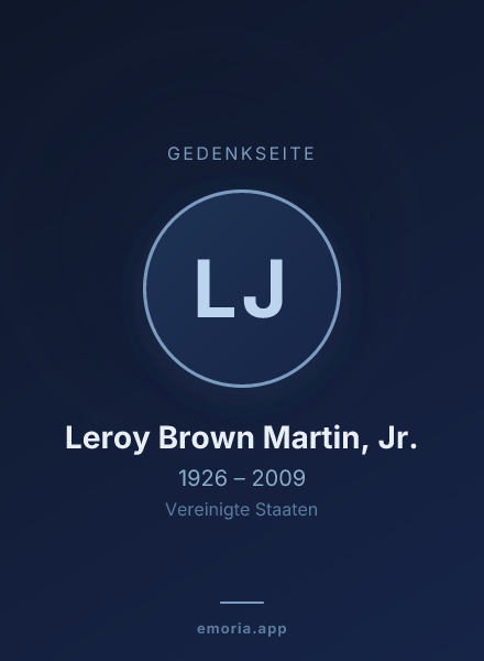 Gedenkportrait von Leroy Brown Martin, Jr.