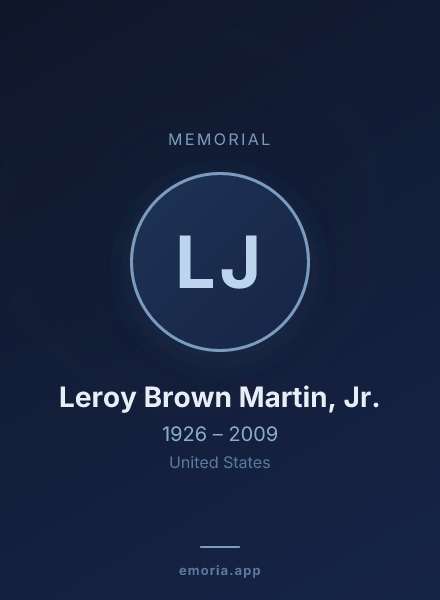 Memorial portrait of Leroy Brown Martin, Jr.