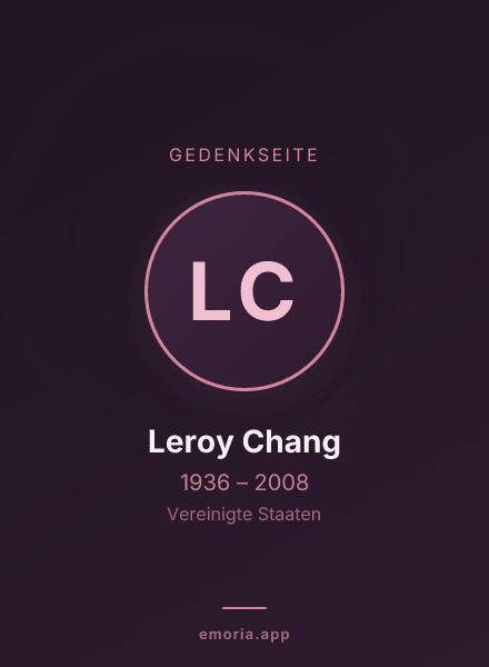 Gedenkportrait von Leroy Chang