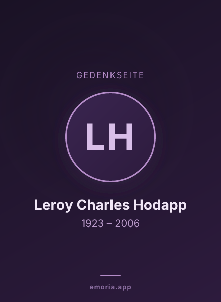 Gedenkportrait von Leroy Charles Hodapp