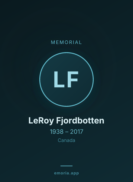 Memorial portrait of LeRoy Fjordbotten