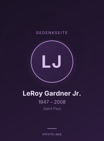 Gedenkportrait von LeRoy Gardner Jr.
