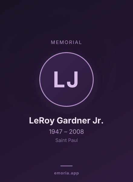 Memorial portrait of LeRoy Gardner Jr.