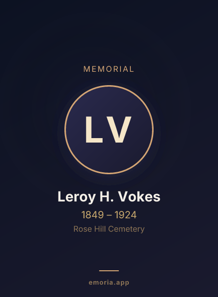 Memorial portrait of Leroy H. Vokes