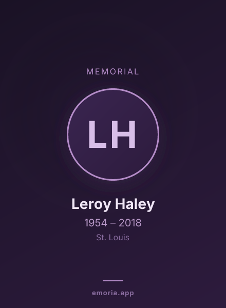 Memorial portrait of Leroy Haley