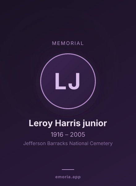 Memorial portrait of Leroy Harris junior