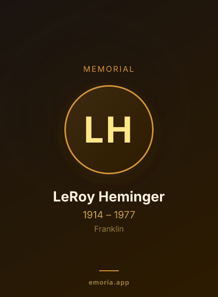 Memorial portrait of LeRoy Heminger