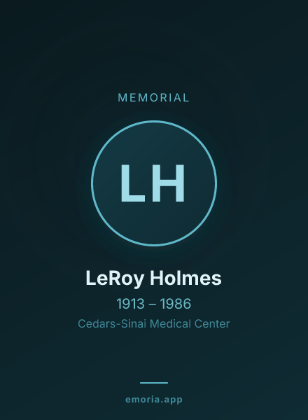 Memorial portrait of LeRoy Holmes