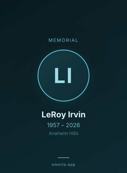 Memorial portrait of LeRoy Irvin