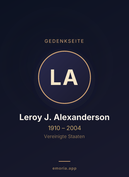 Gedenkportrait von Leroy J. Alexanderson