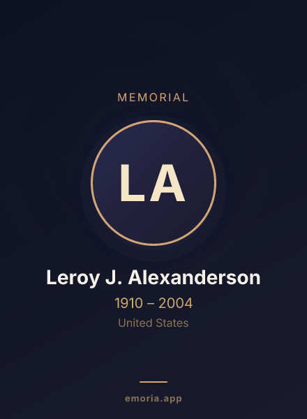 Memorial portrait of Leroy J. Alexanderson