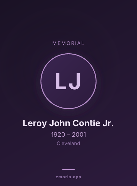 Memorial portrait of Leroy John Contie Jr.