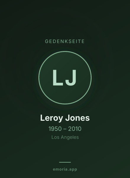Gedenkportrait von Leroy Jones