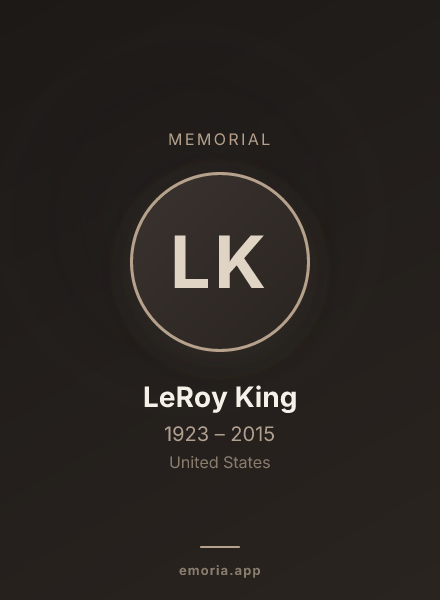 Memorial portrait of LeRoy King
