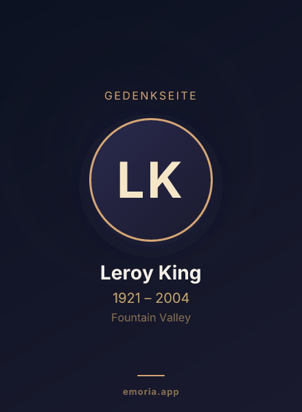 Gedenkportrait von Leroy King