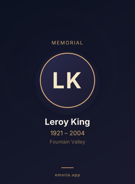 Memorial portrait of Leroy King