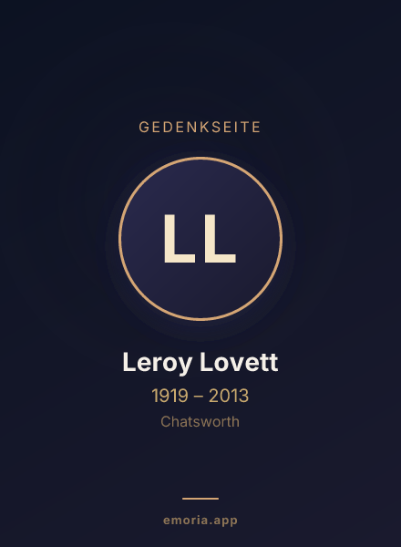 Gedenkportrait von Leroy Lovett