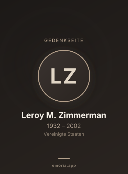 Gedenkportrait von Leroy M. Zimmerman