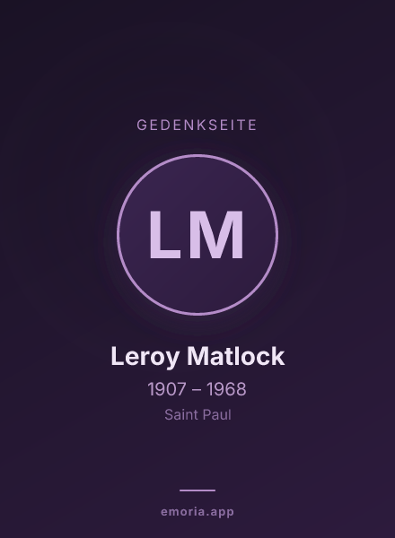 Gedenkportrait von Leroy Matlock