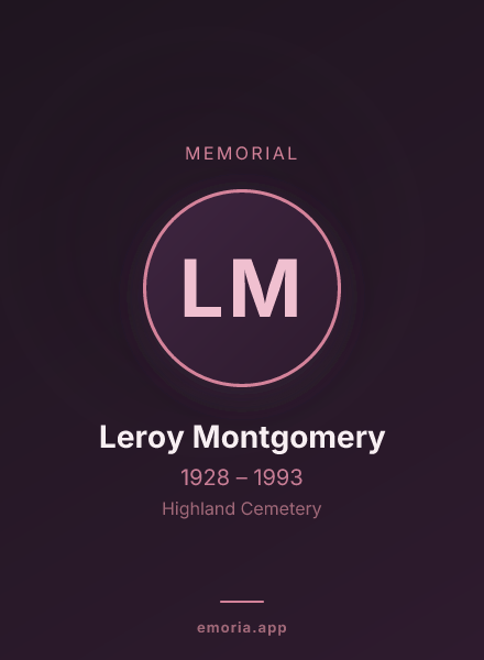 Memorial portrait of Leroy Montgomery