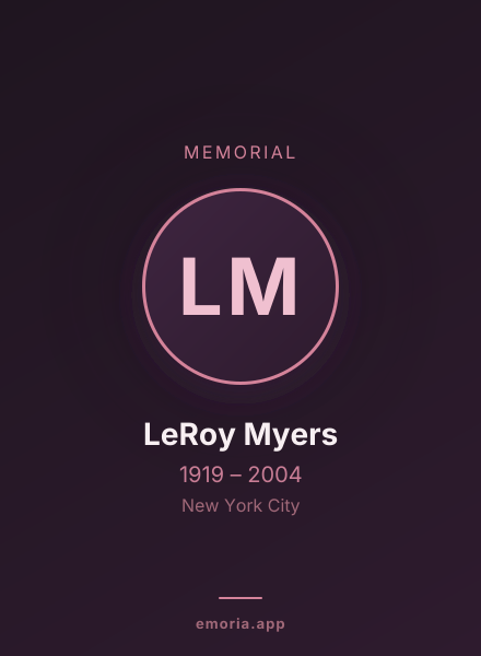 Memorial portrait of LeRoy Myers