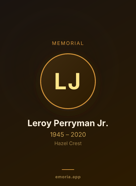 Memorial portrait of Leroy Perryman Jr.
