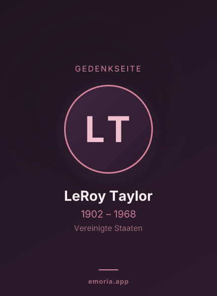 Gedenkportrait von LeRoy Taylor
