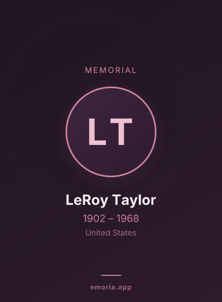 Memorial portrait of LeRoy Taylor