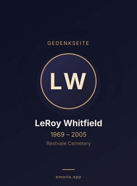 Gedenkportrait von LeRoy Whitfield