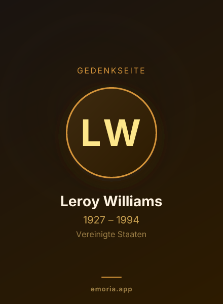 Gedenkportrait von Leroy Williams