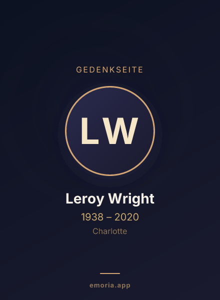 Gedenkportrait von Leroy Wright