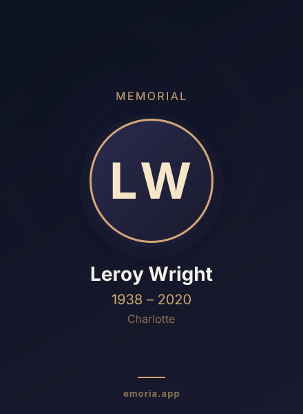 Memorial portrait of Leroy Wright