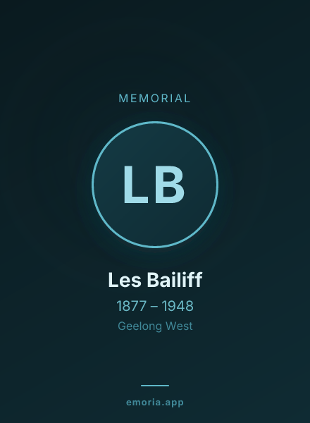 Memorial portrait of Les Bailiff