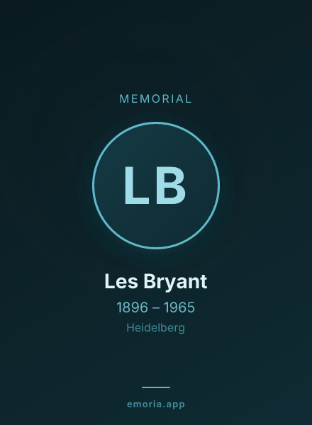 Memorial portrait of Les Bryant