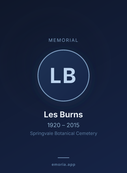 Memorial portrait of Les Burns