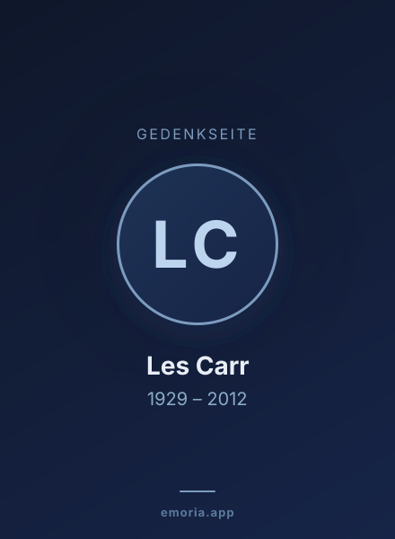 Gedenkportrait von Les Carr