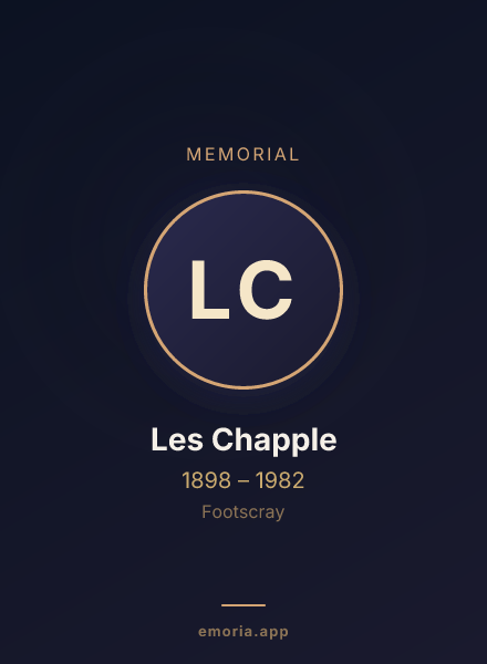 Memorial portrait of Les Chapple