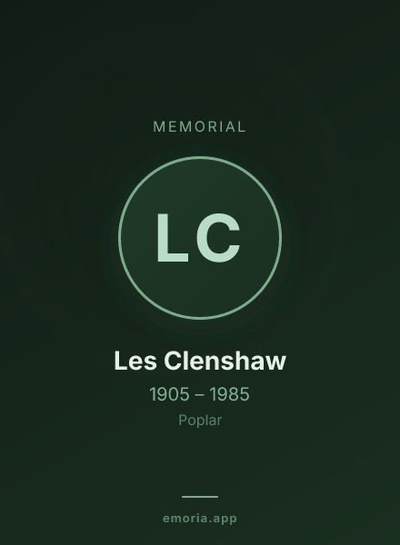 Memorial portrait of Les Clenshaw