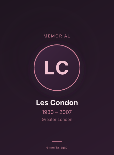 Memorial portrait of Les Condon