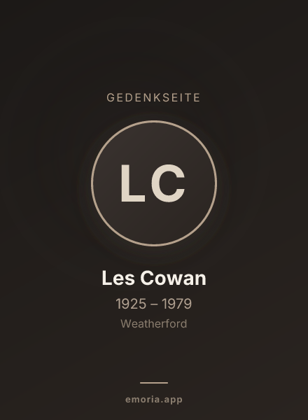 Gedenkportrait von Les Cowan